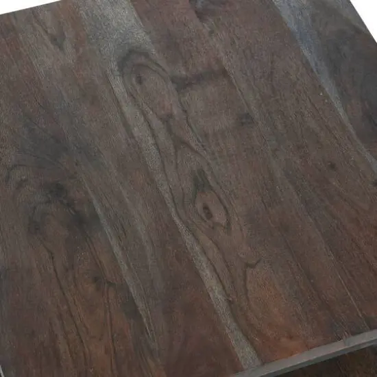 Hello Honey® 24" Saratoga Rustic Wood & Metal End Table Barn Door Gray {4}