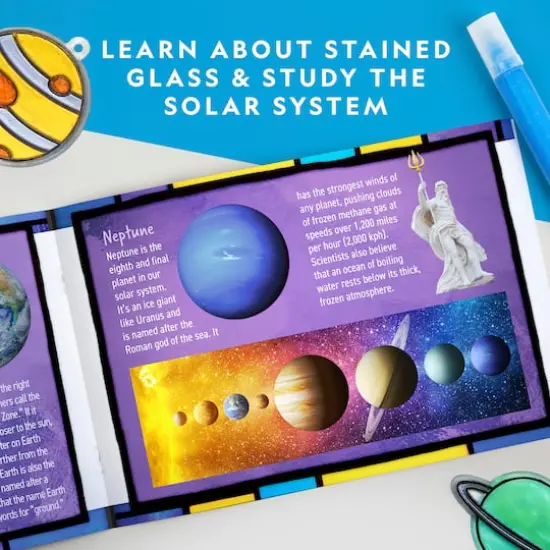 National Geographic&trade; The Solar System Glow-In-the-Dark Stained Glass Craft Kit {7}