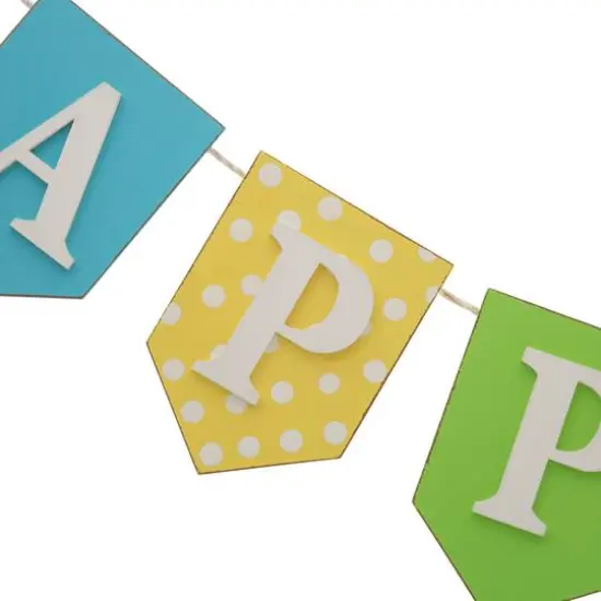 Glitzhome&reg; 6.5ft. Wooden Happy Easter Garland {6}