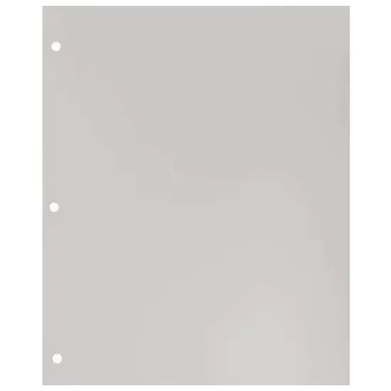 JAM Paper Laminated 2-Pocket Glossy 3-Hole Punch School Folders, 6ct. Silver {5}
