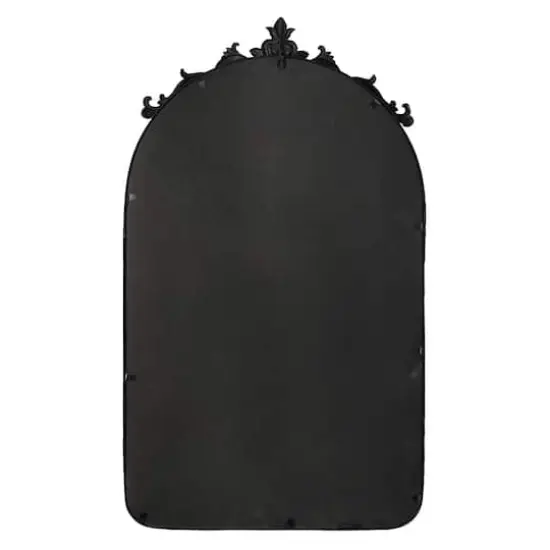 Head West Vintage Arched Black Ornate Metal Frame Mirror {8}