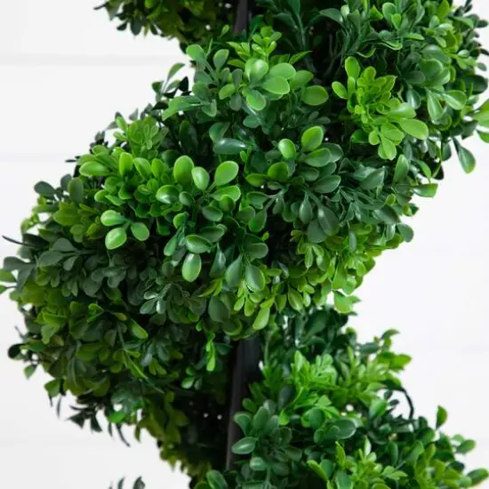 5ft. UV-Resistant Boxwood Spiral Topiary Artificial Tree in Decorative Planter {8}