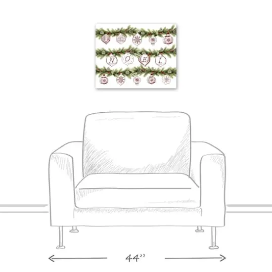 Noel Ornament Garland Canvas Wall Art {4}