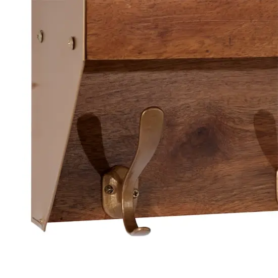 Brown Metal Industrial Wall Shelf, 22" x 16" x 5" {4}