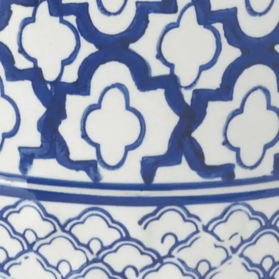 16.25" Blue & White Ceramic Decorative Stool {5}