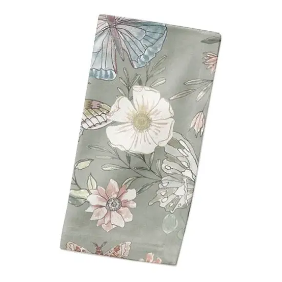 Butterflies Cotton Twill Napkin Green {3}