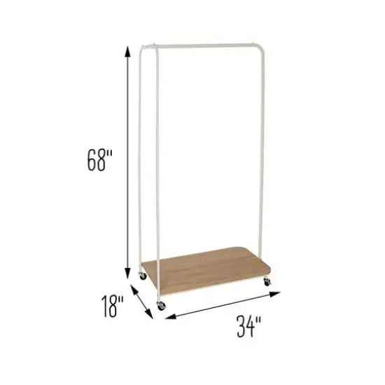 Honey Can Do 5.5ft. Rolling Garment Rack with Shoe Rack and Wheels {6}