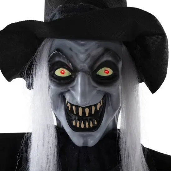 6ft. Lit Animated Vampire in Robe & Top Hat Halloween Decoration {4}