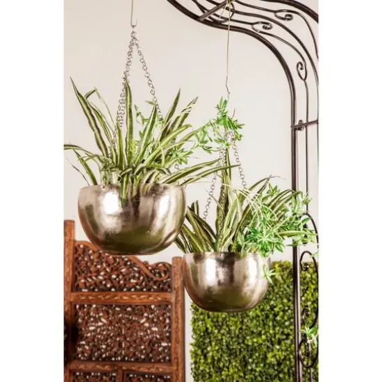 Silver Metal Glam Planter Set, 5" & 6" {8}