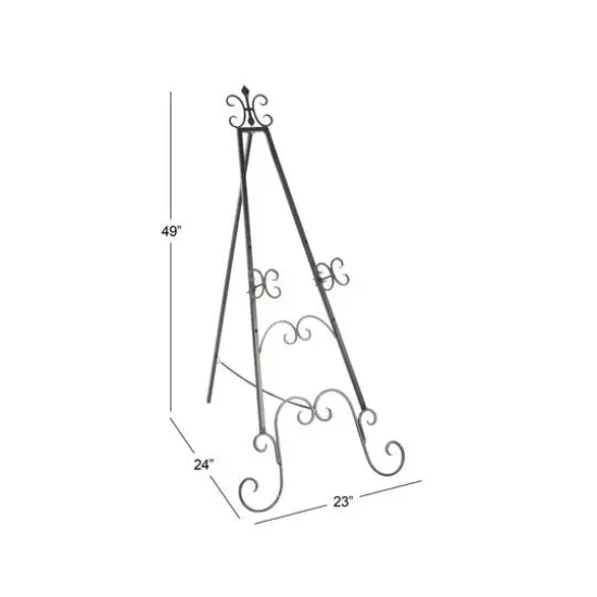 49'' Black Iron Traditional Easel {7}