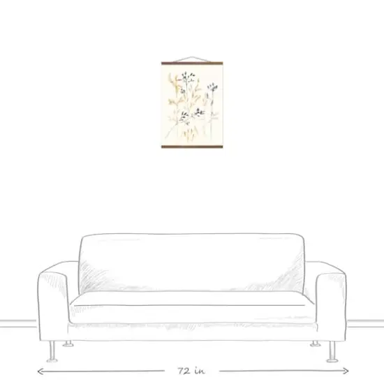 Fall Watercolor Wildflowers Teak Hanging Canvas {4}