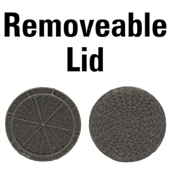 Household Essentials 19" Woven Storage End Table Gray {6}