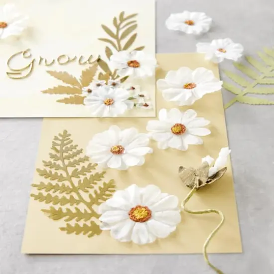 White Fabric Pressed Flower Embellishments by Recollections&trade; {3}