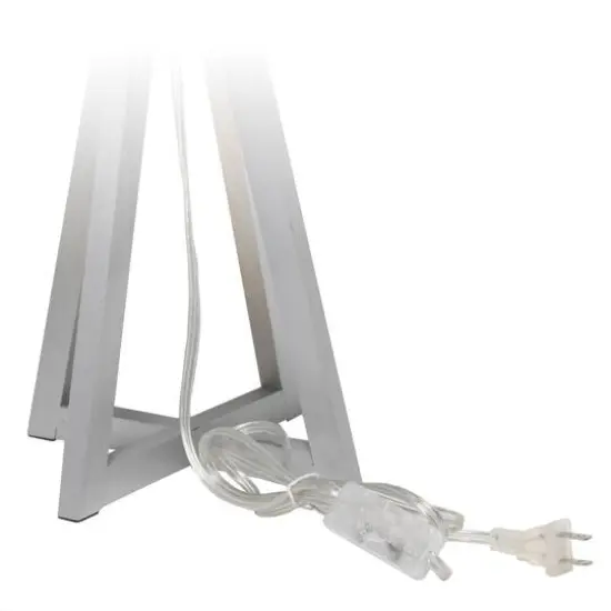 Simple Designs 19" Interlocked Triangular Table Lamp with White Shade Gray and White {8}