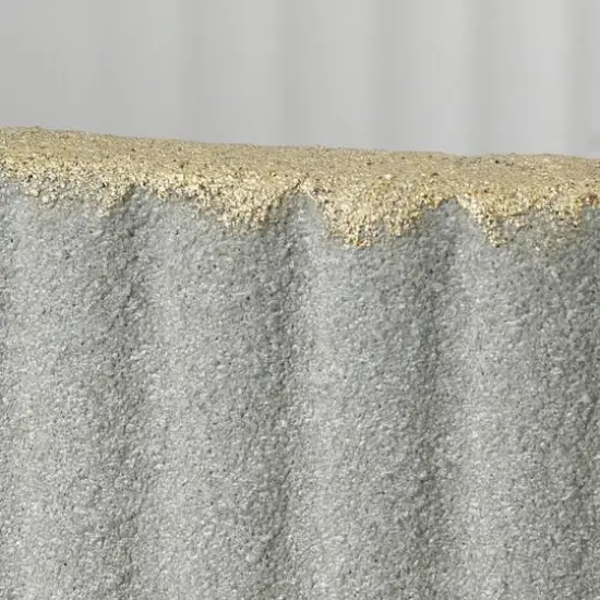 Hello Honey&reg; 13.75" Modern Ribbed Metal Footed Planter {4}