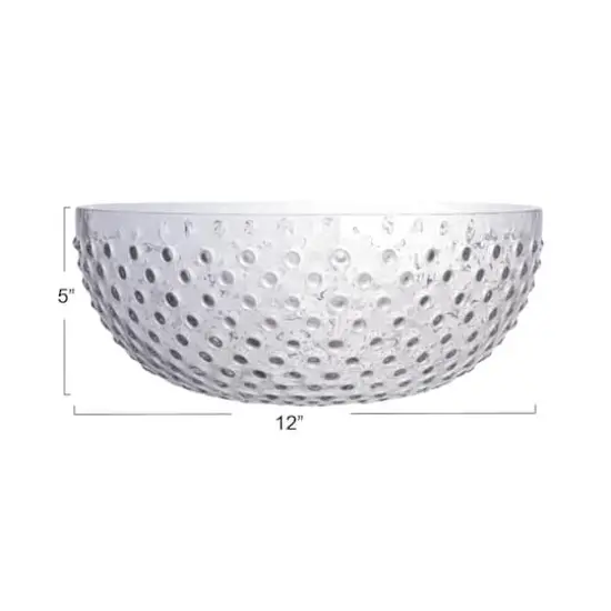 Hello Honey&reg; 12" Clear Hobnail Round Glass Serving Bowl {5}