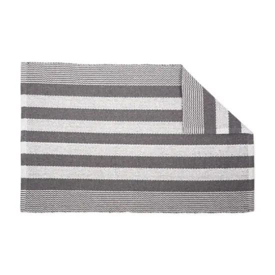 DII&reg; Gray Cabana Stripe Recycled Yarn Rug, 2ft. x 3ft. {5}
