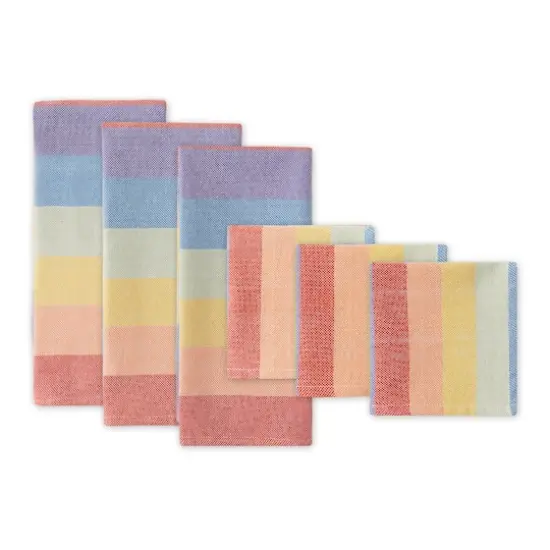 Rainbow Heavyweight Dishtowel and Dishcloth (Set of 6) {1}