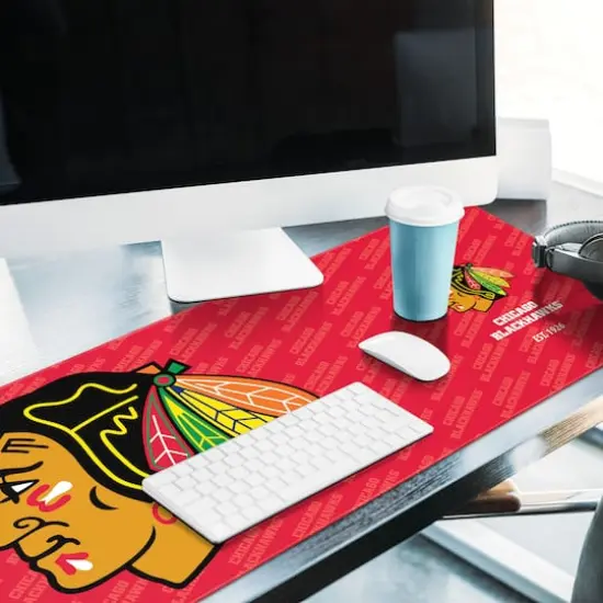 NHL Logo Series Desk Pad Chicago Blackhawks {5}