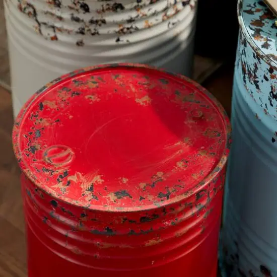 Assorted Multi Colored Metal Farmhouse Accent Table Set {6}