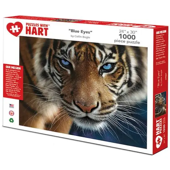 Hart Puzzles Blue Eyes Tiger by Colin Bogle 1,000 Piece Jigsaw Puzzle {1}
