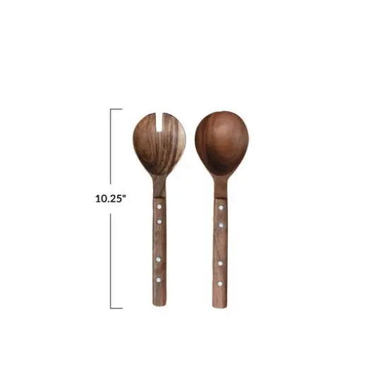 Hello Honey&reg; Natural Rustic Charm Mango Wood Salad Server Set {4}