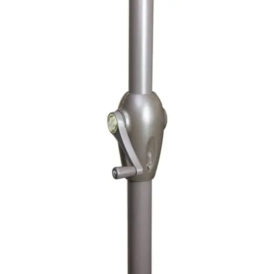 9ft. Outdoor Patio Market Umbrella with Hand Crank & Tilt Gray/Brown {4}