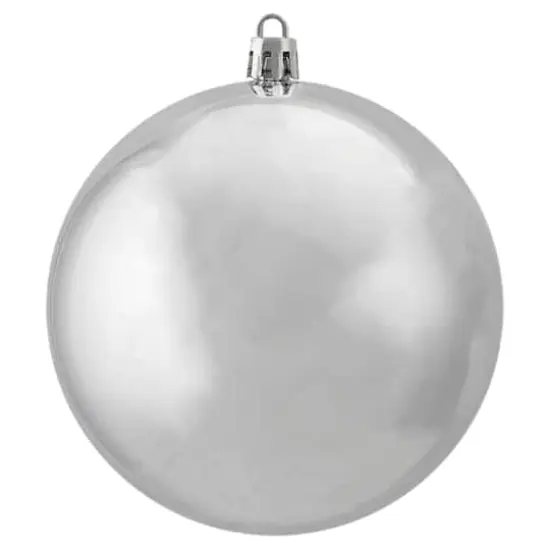 12ct. 4" Shiny Silver Shatterproof Ball Ornaments {4}