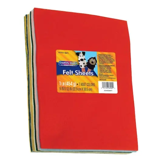 Creativity Street&reg; 9" x 12" Assorted Color Felt Sheets, 2 Packs {4}