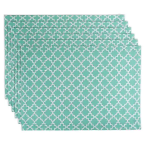 DII&reg; Aqua Lattice Placemat Set, 6ct. {1}