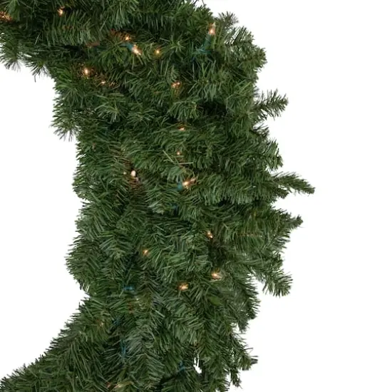 4ft. Pre-Lit Canadian Pine Artificial Christmas Wreath {8}