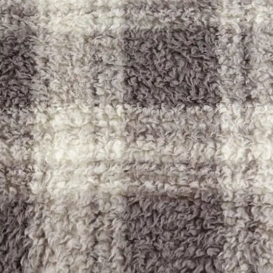 DII&reg; Gray Farmhouse Plush Plaid Throw {3}