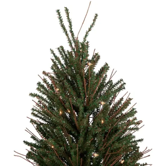 4ft. Pre-Lit Medium Warsaw Twig Artificial Christmas Tree in Burlap Base, Clear Lights {4}