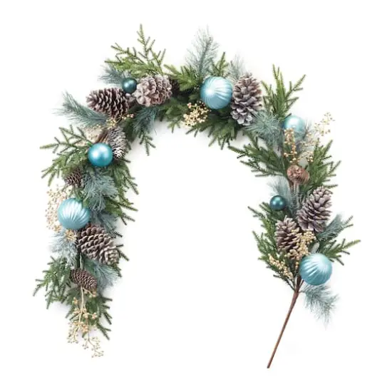 6ft. Pre-Decorated Ornament Christmas Pinecone Garland {4}