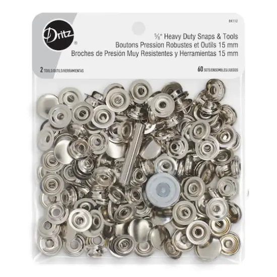 Dritz&reg; Silver Heavy Duty Snaps & Tools, 5/8" {1}
