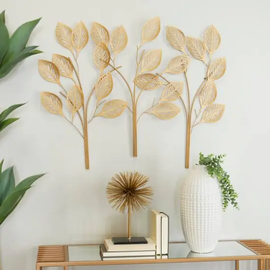 Gold Coastal Floral and botanical Wall Decor, 36" x 1" x 29" {7}
