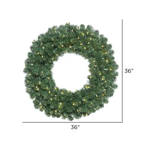 36" Warm White LED Oregon Fir Double Door Wreath Halves {3}