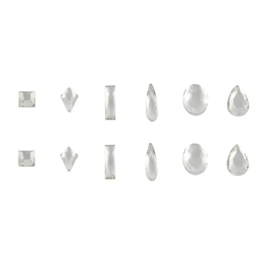 Jewel Shapes Glass Flatback Rhinestones by Bead Landing&trade; Clear {1}