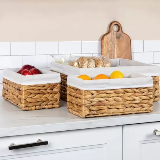 Water Hyacinth Wicker Basket Set {3}