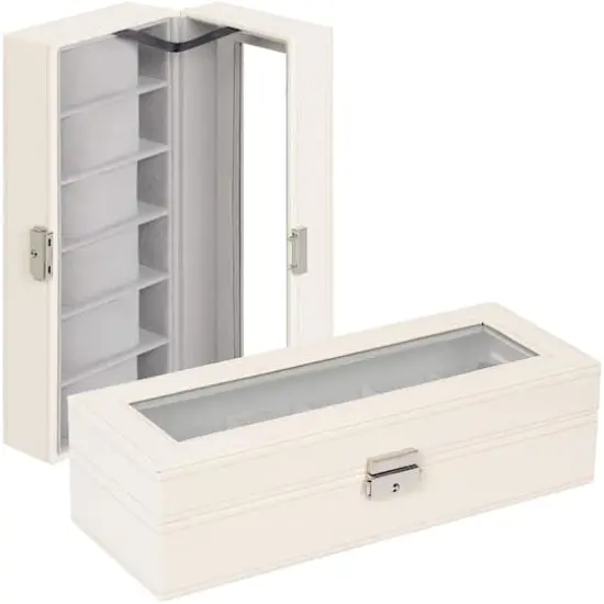 Rice White Hexa Leather Watch Box {5}