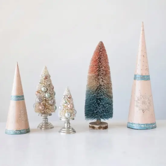 Hello Honey&reg; 14.5" Pink-to-Blue Ombre Sisal Bottle Brush Tree with Wood Base {3}