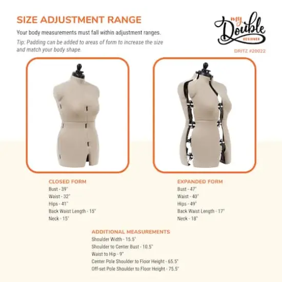 Dritz&reg; My Double Designer Medium Dress Form with Adjustable Tri-Pod Stand {4}
