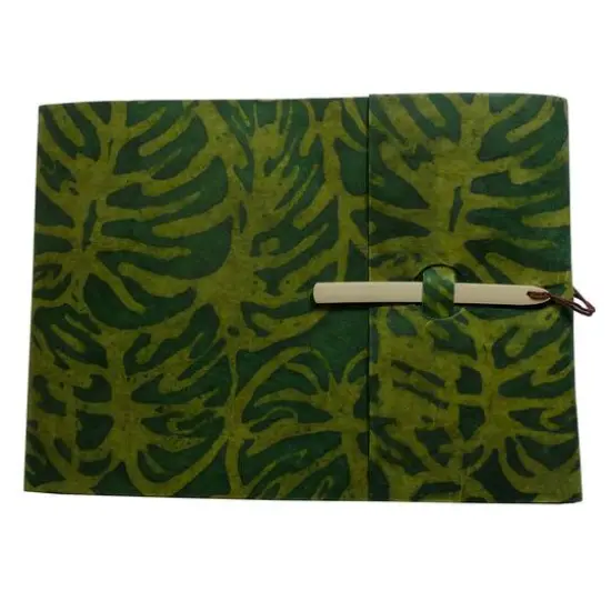 Lama Li Gargi Soft Cover Handmade Journal, 5.9" x 8.7" Olive Batik {1}