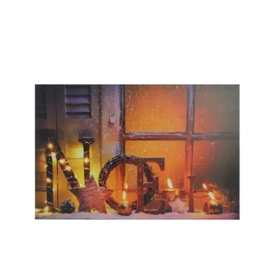Noel & Flickering Candles Christmas LED Lighted Canvas Wall Art {2}