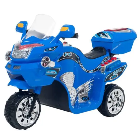 Toy Time Blue Battery Operated Ride-On Motorcycle {1}