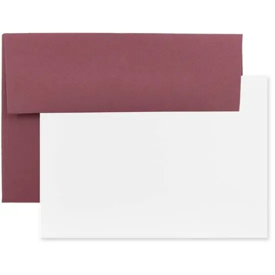 JAM Paper 3.62" x 5.12" Blank Greeting Cards Set with Envelopes, 25ct. Burgundy {2}
