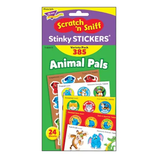 Trend Enterprises&reg; Animal Pals Stinky Stickers&reg; Variety Pack, 2 Packs of 385 {4}
