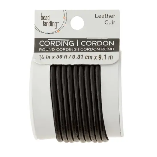 3mm Round Leather Lace by Bead Landing&trade; Black {4}