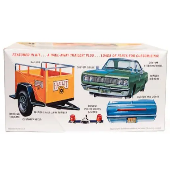 MPC&reg; 1968 Dodge Coronet Hardtop with Trailer 1:25 Scale Model Kit {5}
