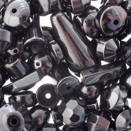 John Bead Earth's Jewels Natural Stone Bead Assortment, 100g Hematite {1}